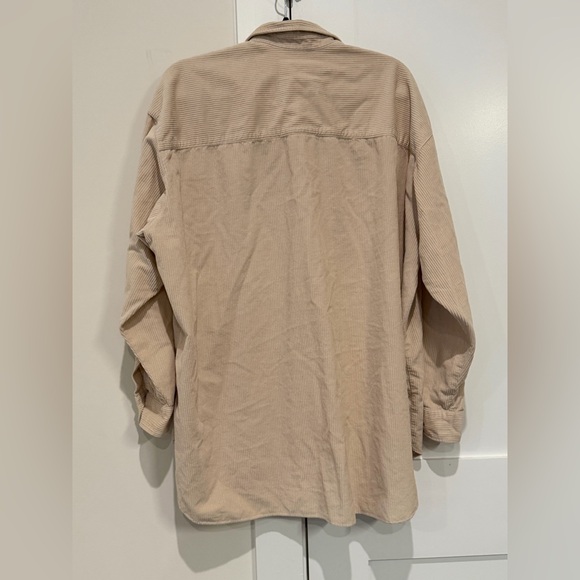 FRANK & EILEEN SHIRLEY Oversized Button-Up Shirt in Beige Sand Color Size XL - Picture 7 of 16